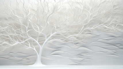 white tree background