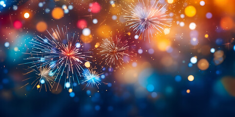 Fototapeta premium Circle Blur Fireworks: A Stunning Display of Colorful Abstraction