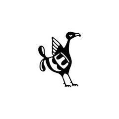 vector illustration of black bird character