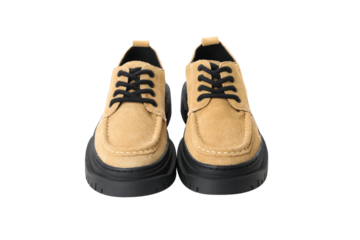 PNG,Stylish boots with a thick sole, isolated on white background