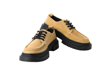 PNG,Stylish boots with a thick sole, isolated on white background