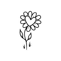 vector illustration of flower heart concept