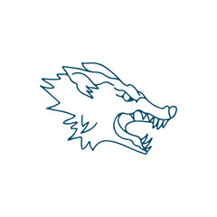 Obraz premium vector illustration of angry wolf head