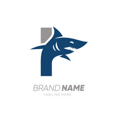 Letter I Shark Logo Design Vector Icon Graphic Emblem Illustration