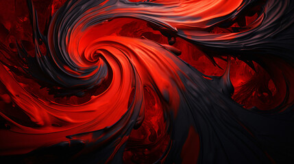 A red and black swirl is shown in this artistic photo