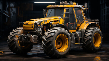 3d realistic bulldozer