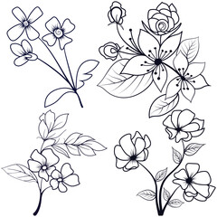 Hand-drawn abstract flower pattern
