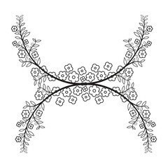 Hand-drawn black outline vector template