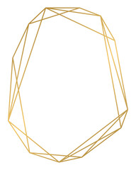 Luxury golden geometric shape frame illustration.