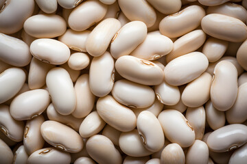 Close up of many white Great Northern Beans