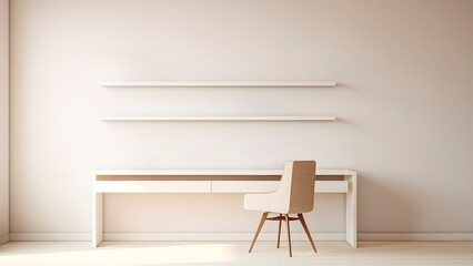 Interior of a empty minimalist home office. Mockup. Business concept. Home office concept.