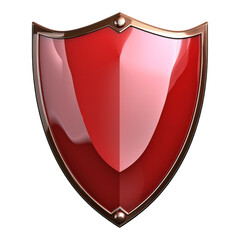 3d illustration of a red shield on a transparent background