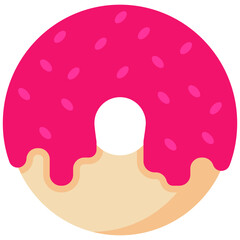 Donut Icon In Flat Design Style Vector Illustration