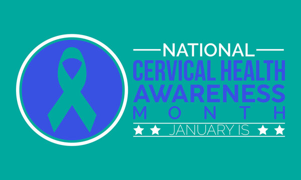 National Cervical Health Awareness Month vector template. Prioritizing Women's Wellness with Cervical Health Screening and Medical Support Visuals. background, banner, card, poster design.