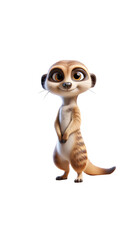 Fototapeta premium Cute meerkat. 3D cartoon animal 