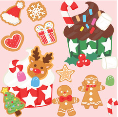 Christmas elements cute cupcake cup decorations for Xmas