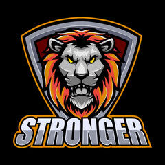 lion head mascot logo