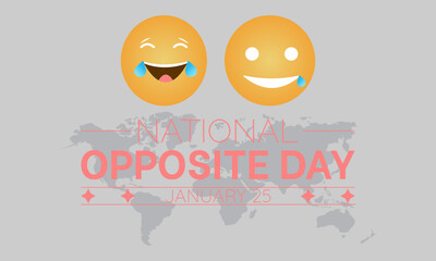 National Opposite Day vector template. Creative Illustration with Playful Reversals and Humorous Contrasts. background, banner, card, poster design.