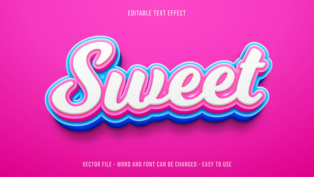 Editable cute text effect , feminine text style