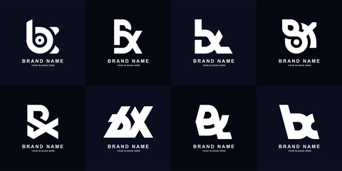 Collection letter BX or XB monogram logo design
