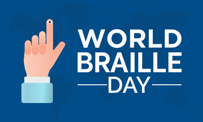 World Braille Day vector template. Celebrating Braille Literacy and Inclusion with Tactile Reading and Accessibility . background, banner, card, poster design.