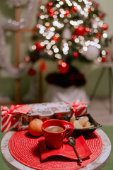 Hot Coffe Mug with Christmas Lights and gift