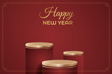 Chinese New Year festival celebration, Happy New Year background decorative elements collection.