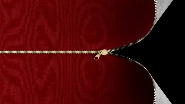 Zipper transition. Red zip 4k.