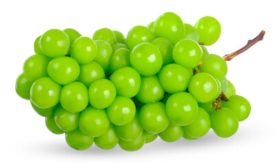 Green grapes isolated on white background