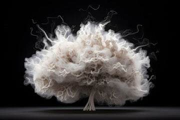 Fluffy 3D image of artificial intelligence brain. generative ai.