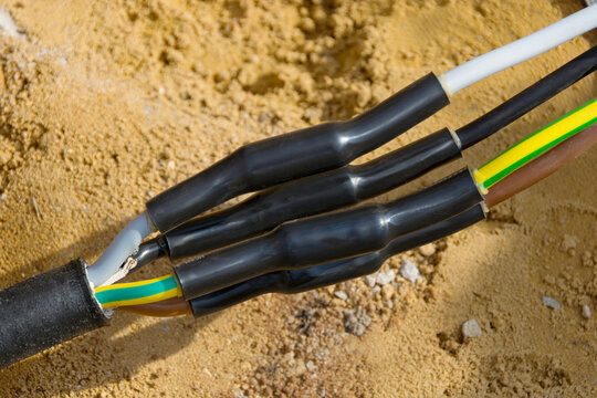 Gemufftes Erdkabel