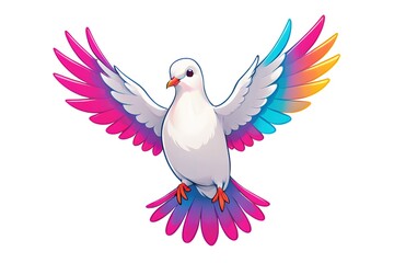 Fototapeta premium A Cartoonish Dove in a Playful Pose (JPG 300Dpi 10800x7200)