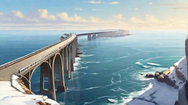 bridge on river generated ai