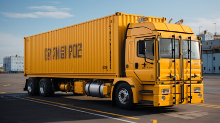 Fototapeta na wymiar 3d realistic container trucks