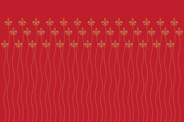 Ornate of vintage style pattern. Classic style stripes gold on red background. Design print for textile, festiv, ornament, gift, wrapping, card, textile, wallpaper, background. Set 182