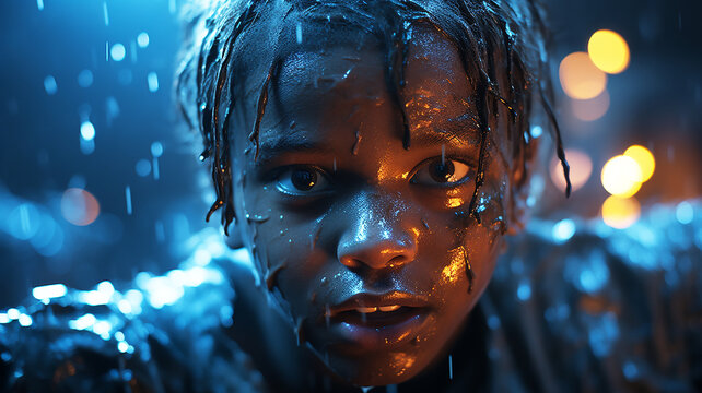 Hungary Ugandan children, Kilembe district in the background, fighting spirit