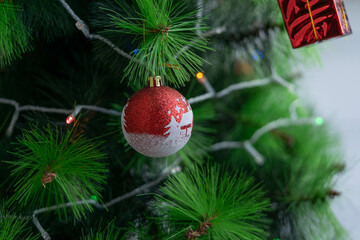 Christmas decorations on abstract background