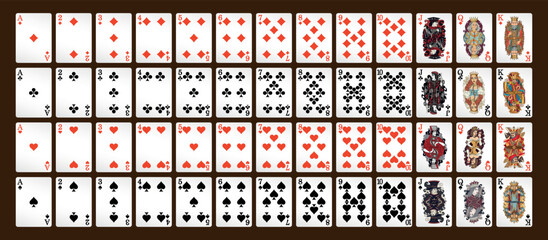 Playing cards for poker. Vector illustration. © Дмитрий Ломоновский