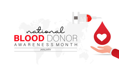 National Blood Donor Month vector template. Saving Lives with Blood Donation and Medical Support Illustration. background, banner, card, poster design.