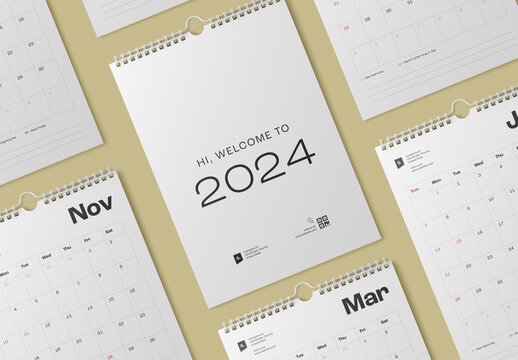 Black and White Calender Design Layout Template