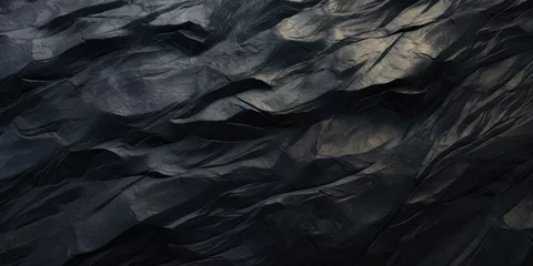 Gordijnen Surface Texture Of Matte Frozen Obsidian For Wallpaper Created Using Artificial Intelligence © Damianius