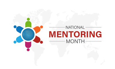 National Mentoring Month vector template. Empowering Futures and Inspiring Growth with Mentorship and Support Graphics. background, banner, card, poster design.