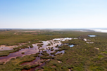 Austria, Burgenland, Drone view ofNational Park Neusiedler See-Seewinkel