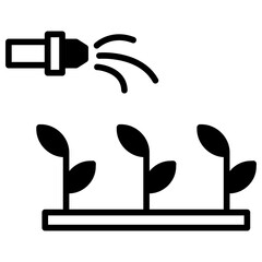 Watering Plants solid glyph icon