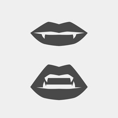 illustration of a vampire's lips - obrazy, fototapety, plakaty