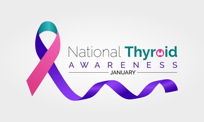 National Thyroid Awareness Month vector template. Promoting Thyroid Health and Wellness with Thyroid Gland and Medical Support Graphics. background, banner, card, poster design.