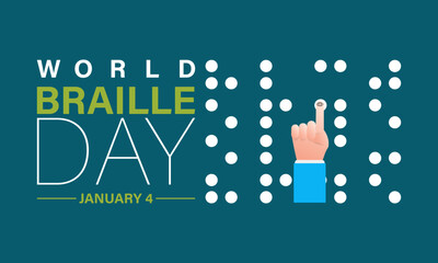 World Braille Day vector template. Celebrating Braille Literacy and Inclusion with Tactile Reading and Accessibility . background, banner, card, poster design.
