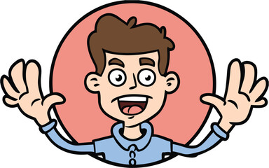 cartoon character of man with smile