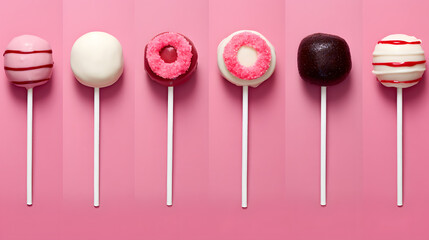 lollipops on a pink background