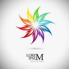 Abstract rainbow star. logo object. Hand drawing. Not AI, Vector illustration
